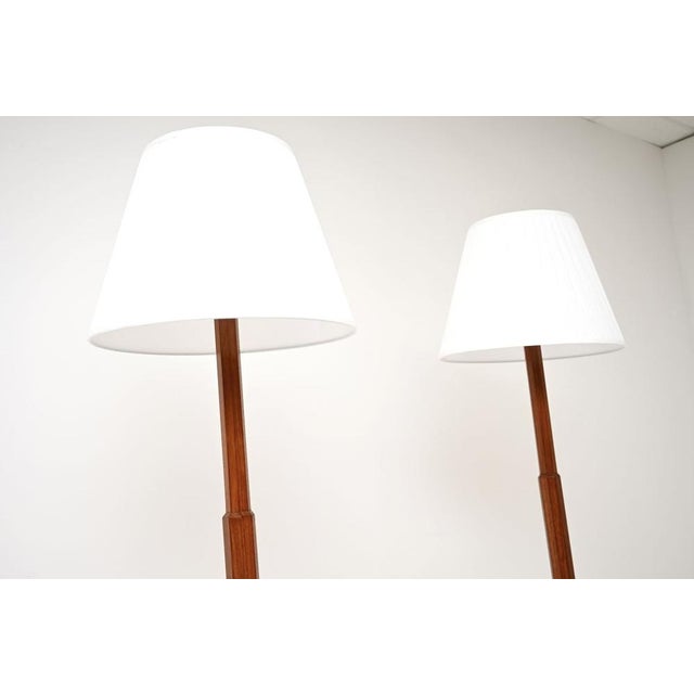 Mid-Century Modern Art Deco Walnut Floor Lamps, 1930, Set of 2 For Sale - Image 3 of 8