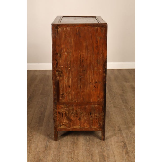 Antique Chinese Elm Wood Apothecary Cabinet With Multiple Drawers For Sale - Image 16 of 18