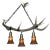 1950s Antler Chandelier With Glass Shades For Sale - Image 4 of 4