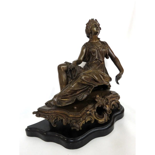 French Bronze Early 1900s Woman Figure Statue Sculpture For Sale - Image 4 of 11