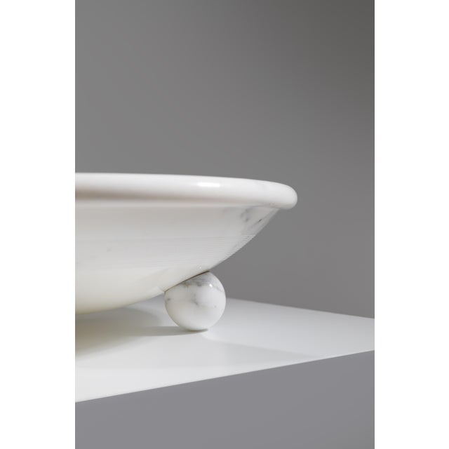 Stone White Carrara Marble Fruit Bowl by Sergio Asti for Up&Up 1970s For Sale - Image 7 of 9