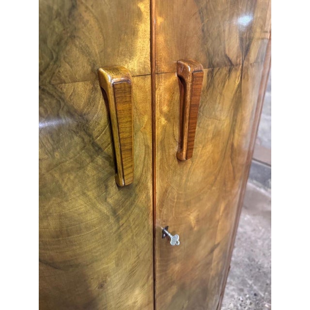Vintage Art Deco Walnut Wardrobe, 1930s For Sale - Image 15 of 18
