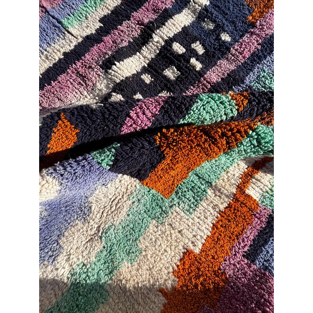Colorful Berber Area Rug For Sale - Image 9 of 11