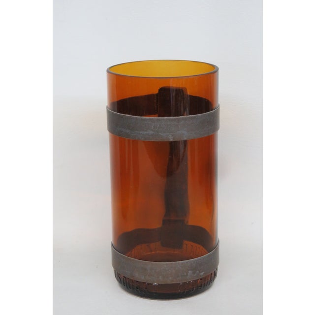 Amber Brown Glass With Wood Handle Beer Mug Set of Six 4661b For Sale In Miami - Image 6 of 18