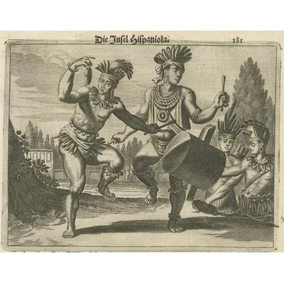 Montanus, Copper Engraving of Hispaniola, Indigenous Life in America, 1673, Print For Sale - Image 6 of 6
