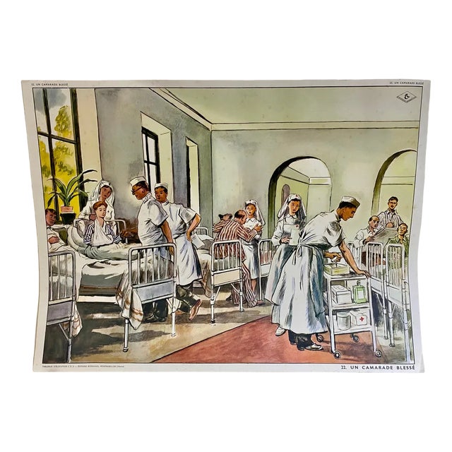 Mushrooms Double Face Hospital Sheet, 1960s For Sale