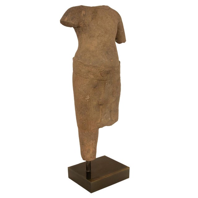 Ancient Cambodian Khmer Angkor Wat Sandstone Statue of Vishnu 12th Century Ce For Sale - Image 13 of 13