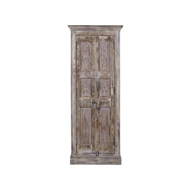 Indian Armoire Constructed From Antique Indian Teakwood Doors and Elements For Sale - Image 3 of 7