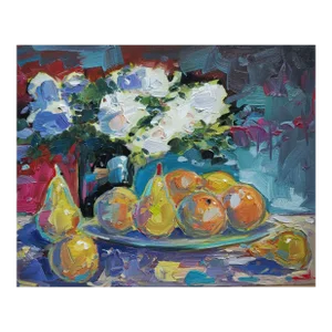 Fruit Bowl Still Life Abstract Oil Painting