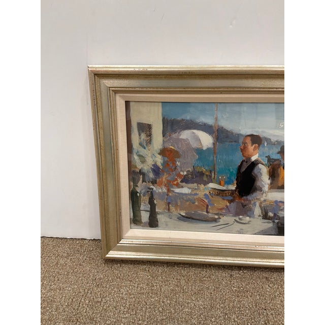 Soicher Marin - Alan Kingsbury in Search of Giclee Framed. Gold/Silver frame, People at restaurant by the coast. Original...