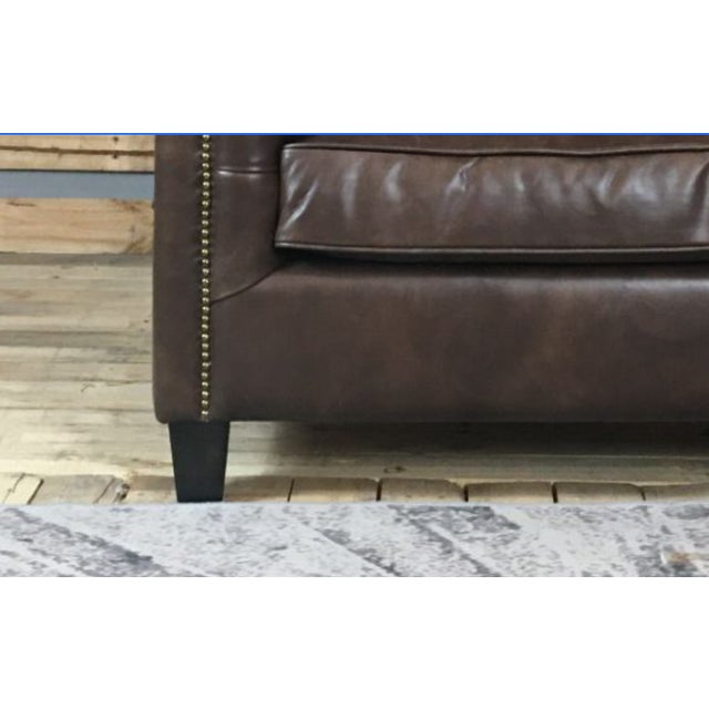 Lancaster Distressed Whisky Leather Chair For Sale In Los Angeles - Image 6 of 8