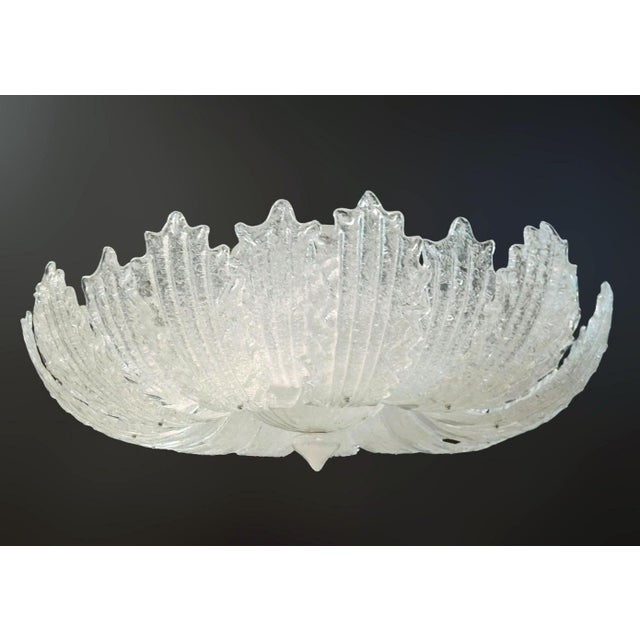 Barovier e Toso 1960s Clear Graniglia Murano Flush Mount For Sale - Image 4 of 10