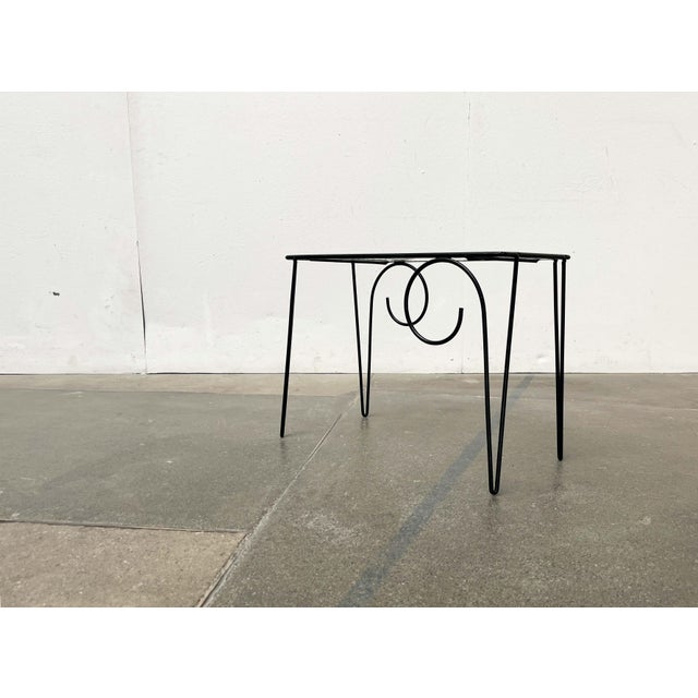 Black Mid-Century Modern Danish String Style Glass Side Table, 1960s For Sale - Image 8 of 18