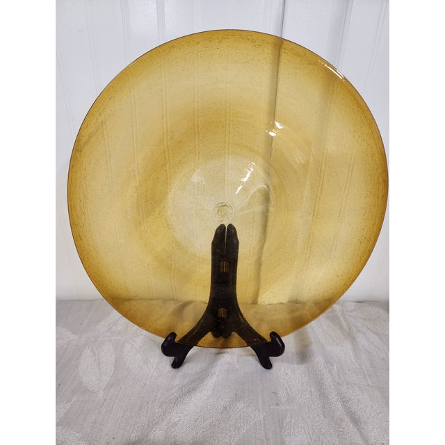1960s Mid Century Modern Blown Glass Punch Bowl - 3 Pieces For Sale - Image 4 of 11