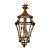 Vintage Mid-Century Faux Bamboo & Rattan Pagoda Hanging Lantern Pendant Chandelier For Sale