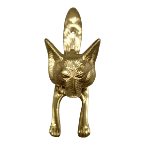 Vintage Brass Fox Head Door Knocker — Figural Animal Hardware