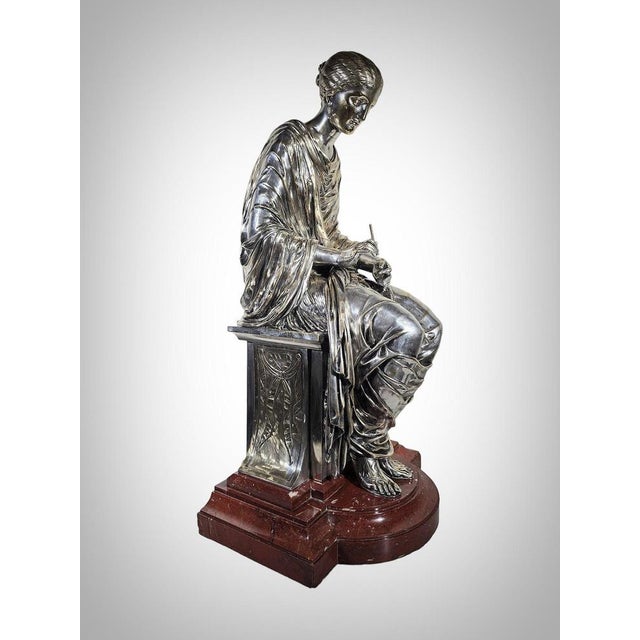 Bronze Sculpture Depicting Greek Lady Seated, 1875 For Sale - Image 9 of 14