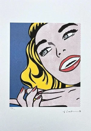 After Roy Lichtenstein, "Girl", 1990s, Silk-Screen