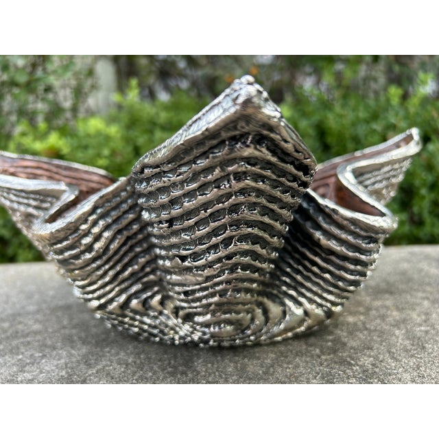 Italian Modern Sterling Silver Clad Bowl. Interesting 20th century Italian free form bowl clad in sterling silver. This...