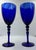 Vintage Cobalt Blue Art Glass Goblets With Optical Swirl & Gilded Accents – Set of 2 For Sale In Los Angeles - Image 6 of 7