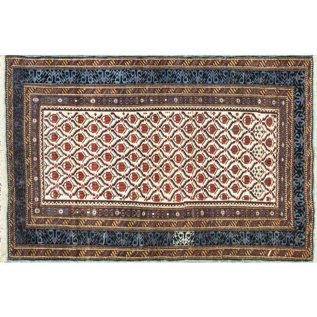 Antique Caucasian Shirvan Rug – Boteh Design, Late 19th Century Size: 51" x 80" A finely woven antique Caucasian rug from...