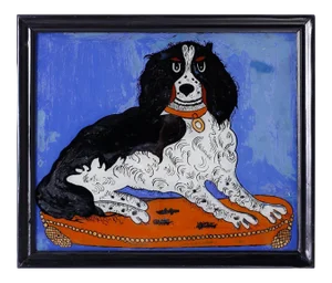 Chinese Reverse Painting of a Dog