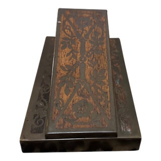 Vintage Desk Accessory Letter Holder Clip and Paperweight For Sale