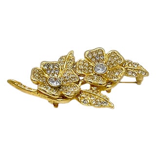 Joan Rivers Flower Earrings on Brooch For Sale