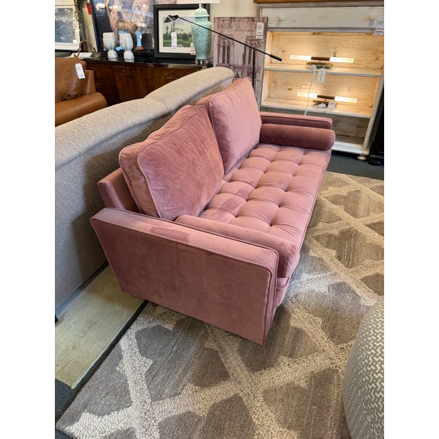 Modway Valour Velvet Apartment Sofa, Rose Pink For Sale - Image 11 of 12