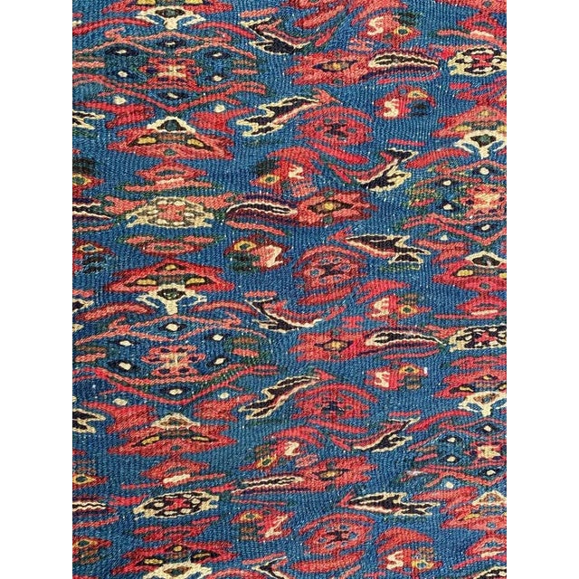 Vintage Senneh Kilim Flat Rug For Sale - Image 4 of 14