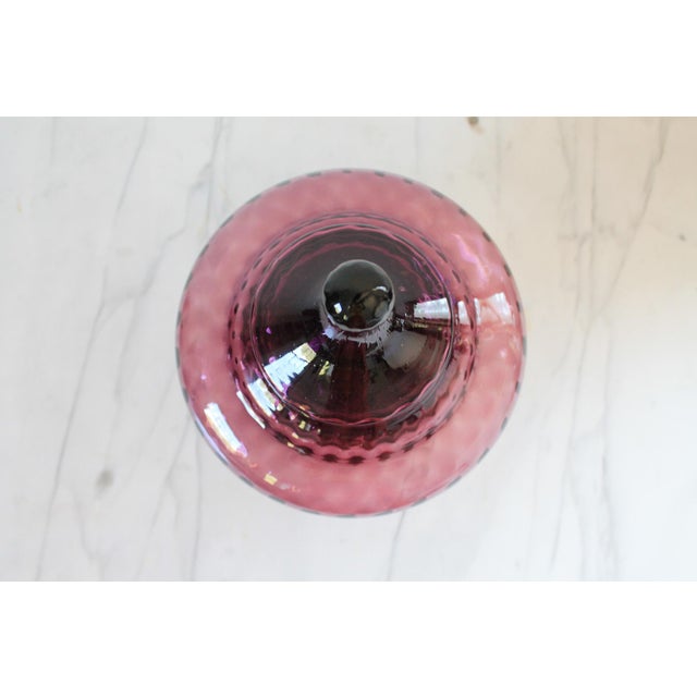 1960s 1960s Italian Empoli Glass Lidded Apothecary Jar or Candy Dish For Sale - Image 5 of 6