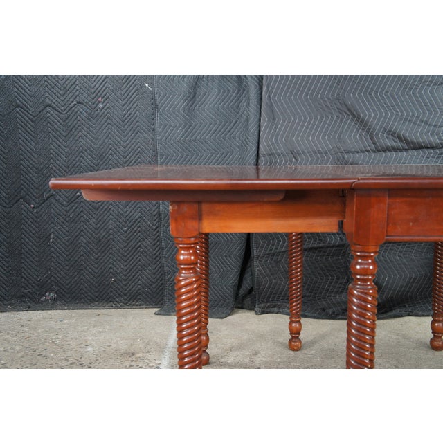 1940s Willett Wildwood Cherry Drop Leaf Gateleg Farmhouse Barley Twist Dining Table For Sale - Image 10 of 15