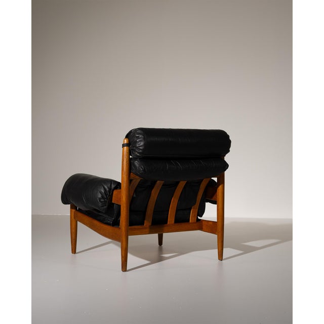 Black Leather Amiral Chair by Eric Merthen, Sweden, 1960 For Sale - Image 4 of 14
