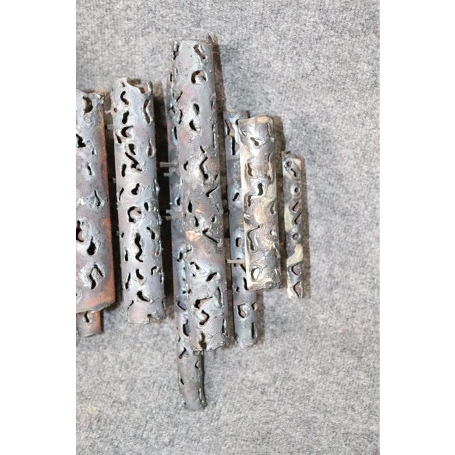 Metal Mid-Century Modern Metal Brutalist Wall Art in the Manner of Paul Evans For Sale - Image 7 of 10