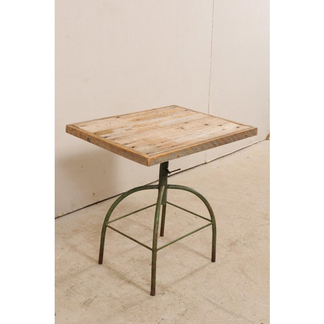 Wood Mid 20th Century Vintage Industrial Style Side Table For Sale - Image 7 of 11