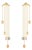 Contemporary 2.43ct Multi Sapphire Long Chain Drop Earrings in 14k Yellow Gold- A Pair For Sale
