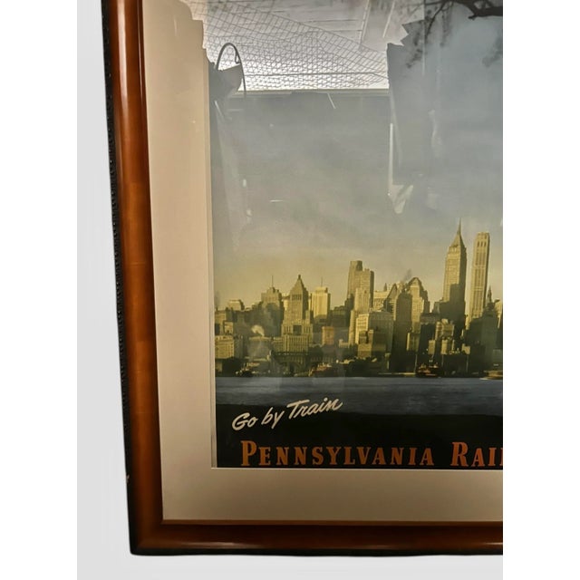 1940s New York Go by Train Pennsylvania Railroad 1949 Large Framed Travel Poster For Sale - Image 5 of 6