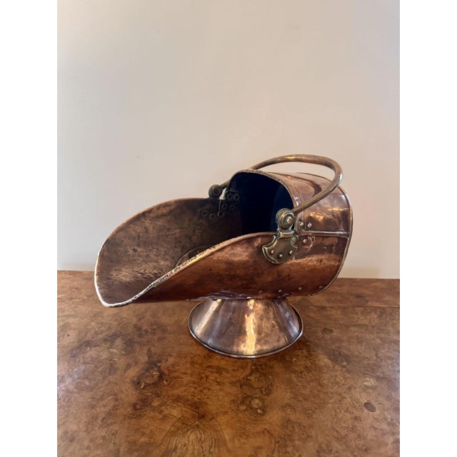 Antique Victorian Copper Coal Scuttle, 1880 For Sale - Image 4 of 6