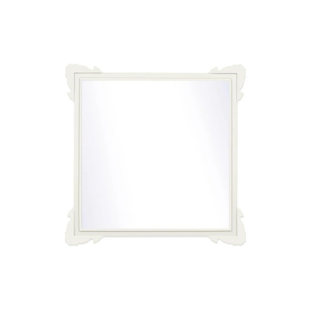 Contemporary Fleur Home Garden District Napoleon Square Mirror in White Dove, 24x24 For Sale - Image 3 of 3