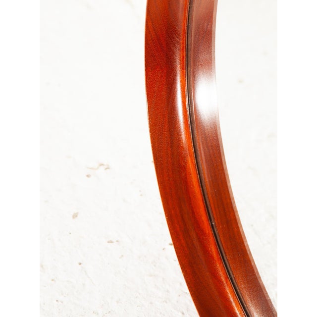 Wood Round Mirror in Teak by Uno & Östen Kristiansson for Luxus, 1960s For Sale - Image 7 of 9