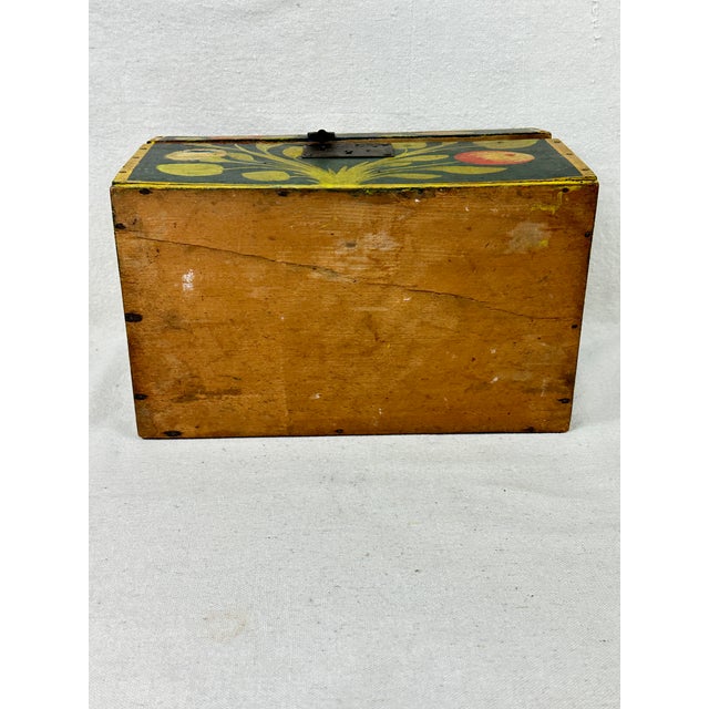 Antique French 19th Century Hand Painted Polychrome Trunk For Sale - Image 10 of 12