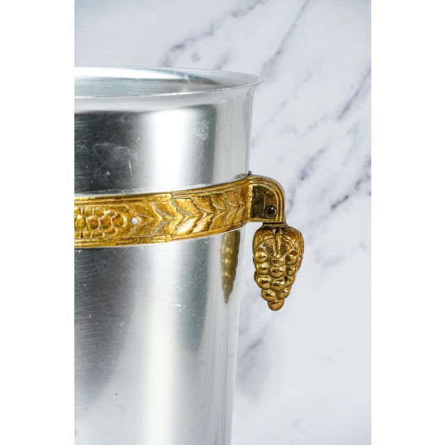 1930s Incredible Art Deco Antique Aluminum Brass Wine Cooler Ice Bucket Grape Design Trophy Presentation Horse Show For Sale In New York - Image 6 of 12