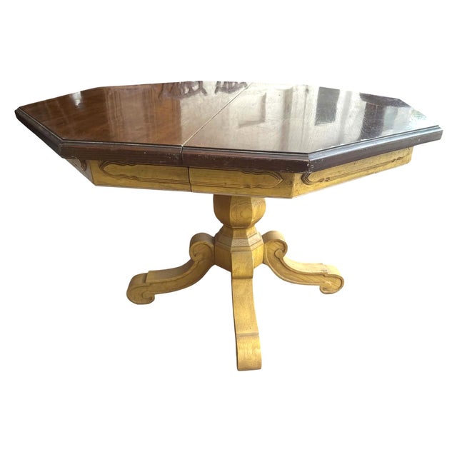 Thomasville Thomasville Spanish Revival 1960s Octagonal Hacienda Oak Dining Table 45” X 45” For Sale - Image 4 of 5