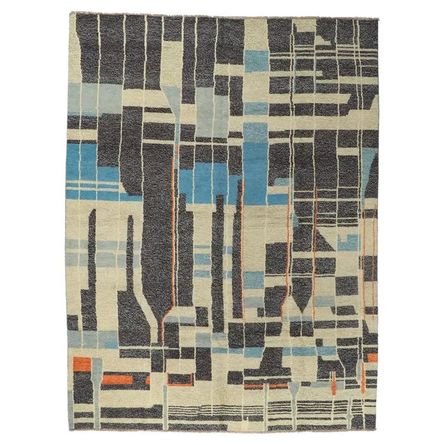 Textile Moroccan Style Rug Inspired by Gunta Stolzl, 10'05 X 13'10 For Sale - Image 7 of 7