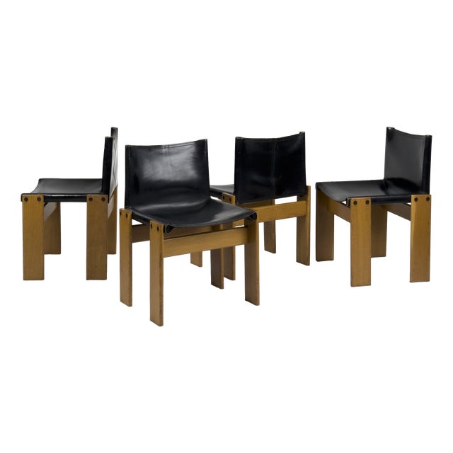 Monk Dining Chairs by Afra and Tobia Scarpa for Molteni, 1970s, Set of 4 For Sale