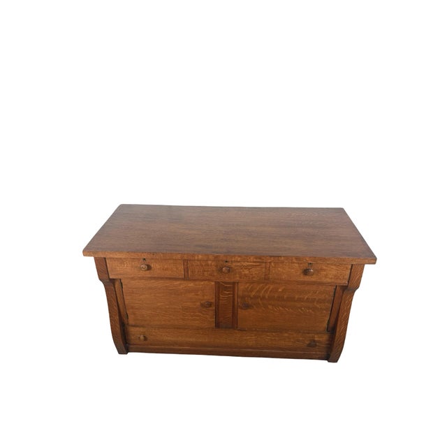 Antique Quarter-Sawn Oak Sideboard For Sale - Image 15 of 18