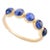 Blue Sapphire Bezel Set Band Stacking Ring in 14k Solid Yellow Gold Size 7.5 For Sale