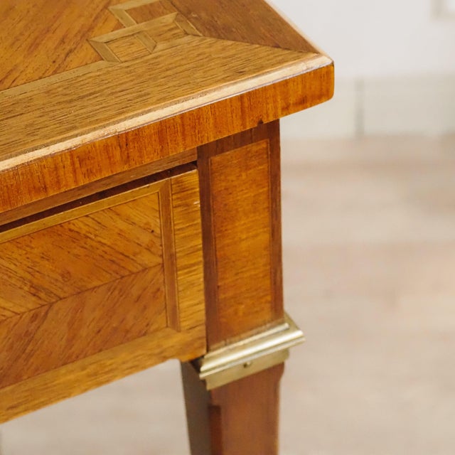 Antique Louis XVI Style Desk with Inlays and Pull-Out Drawers, 1880 For Sale - Image 4 of 13