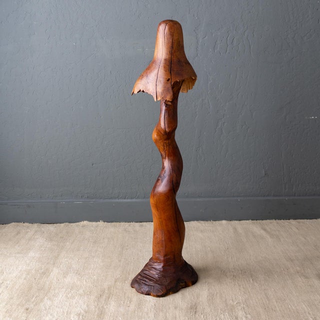 Large Hand Carved Redwood Mushroom Sculpture For Sale - Image 9 of 18