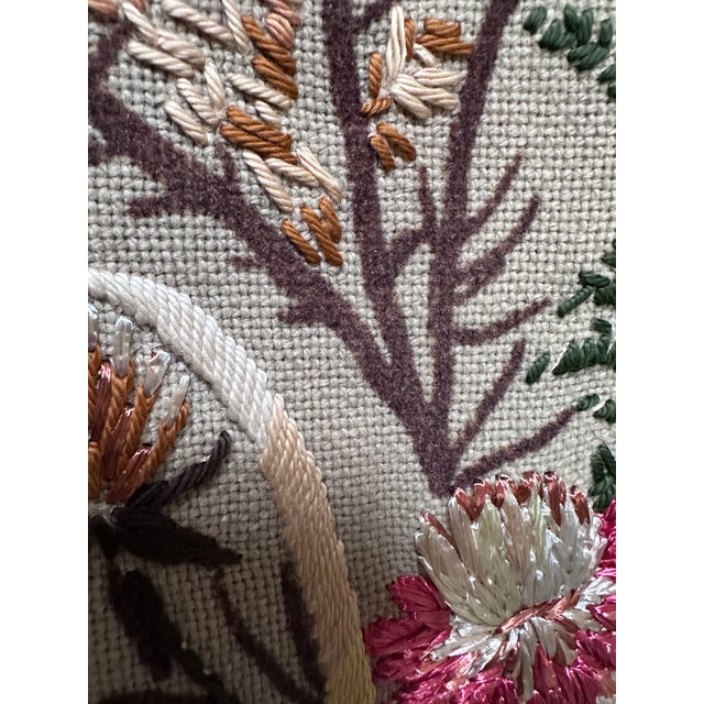 Hand-Embroidered Wall Hanging with Bouquet of Flowers, Germany, 1950s For Sale - Image 10 of 16
